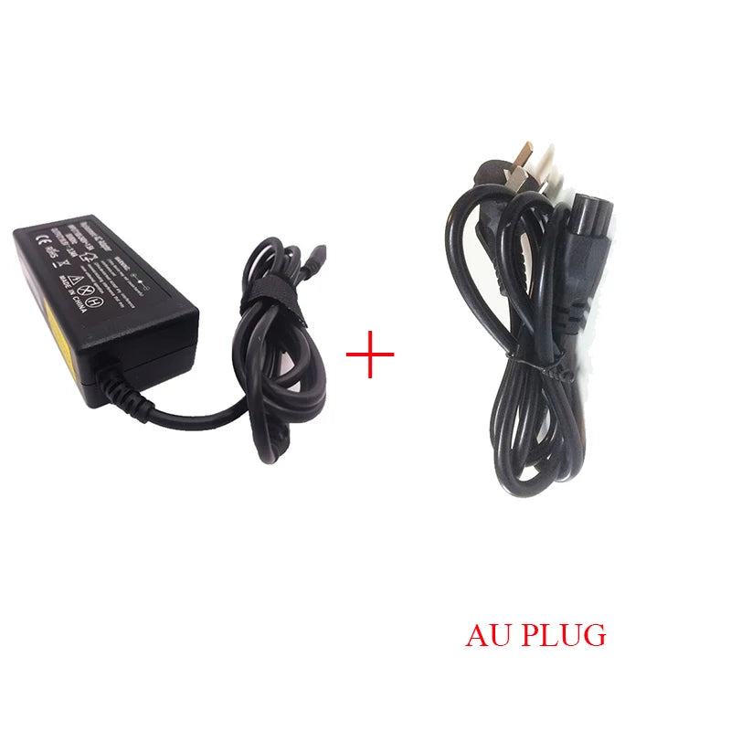 Adaptador de corriente universal negro para laptop, con cable y enchufe, para carga.