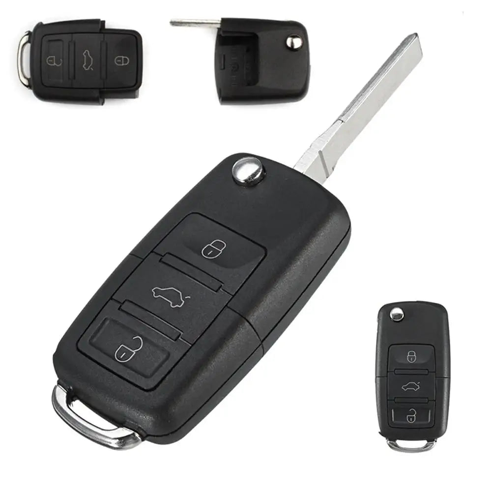 A black realistic fake car key hidden safe with a secret compartment and a metal key.