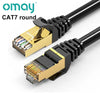 Schwarzer CAT7-Rund-Ethernet-Kabelanschluss mit goldplattiertem Stecker