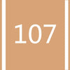 A brown square background with a vertical white stripe and the number 107 in white font.