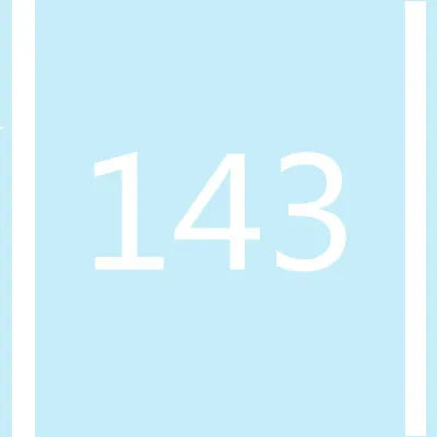 A light blue vertical rectangle with the number 143 written in white.