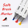 A set of Touchnew soft brush markers showing various tips and colors for drawing and manga.
