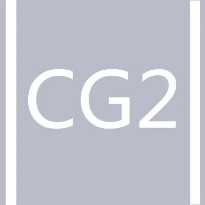 A gray square background with white text CG2.