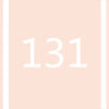 A light pink background with the number 131 centered in white font.