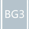 A light gray square background with white text BG3.