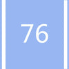 A light purple square with a white number 76 centered on it.