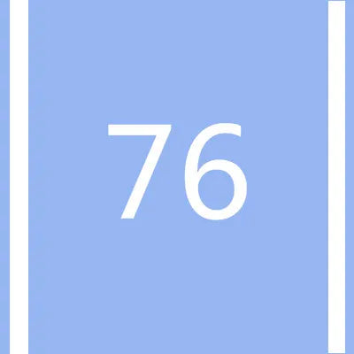 A light purple square with a white number 76 centered on it.