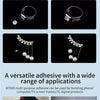 Comparison of adhesive repair showing transparent bonding, jewelry repairs, and versatile adhesive applications on electronic