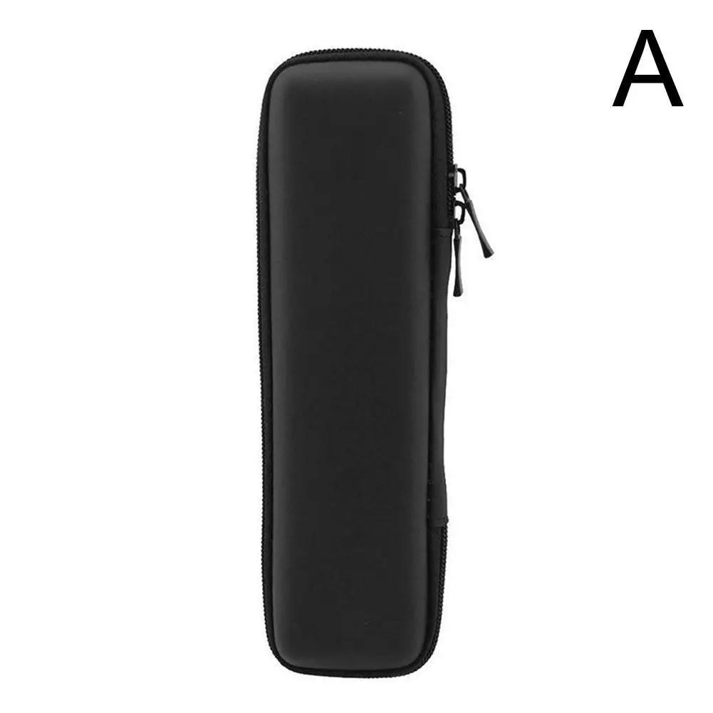 Black compact EVA hard shell pencil case with a zipper closure.