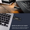 SanDisk Ultra Dual Drive flash drive being inserted into a laptop port for file transfer