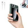 A hand holds a green magnetic wireless power bank with a digital display showing 100% charge and 22.5W fast charging capabili