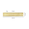 A brass drafting set with a 1.5mm scale and a 30mm ruler marked on a 156mm bar.