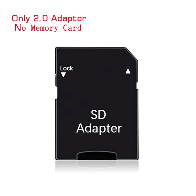 A black SD adapter with a lock mechanism shown against a white background.