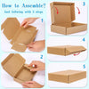 Five steps showing how to assemble an eco-friendly kraft gift box set
