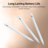 Three white precision stylus pens shown diagonally against a light background.