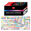 Box of Brush Acrylic Markers featuring a wide variety of colors and tips.