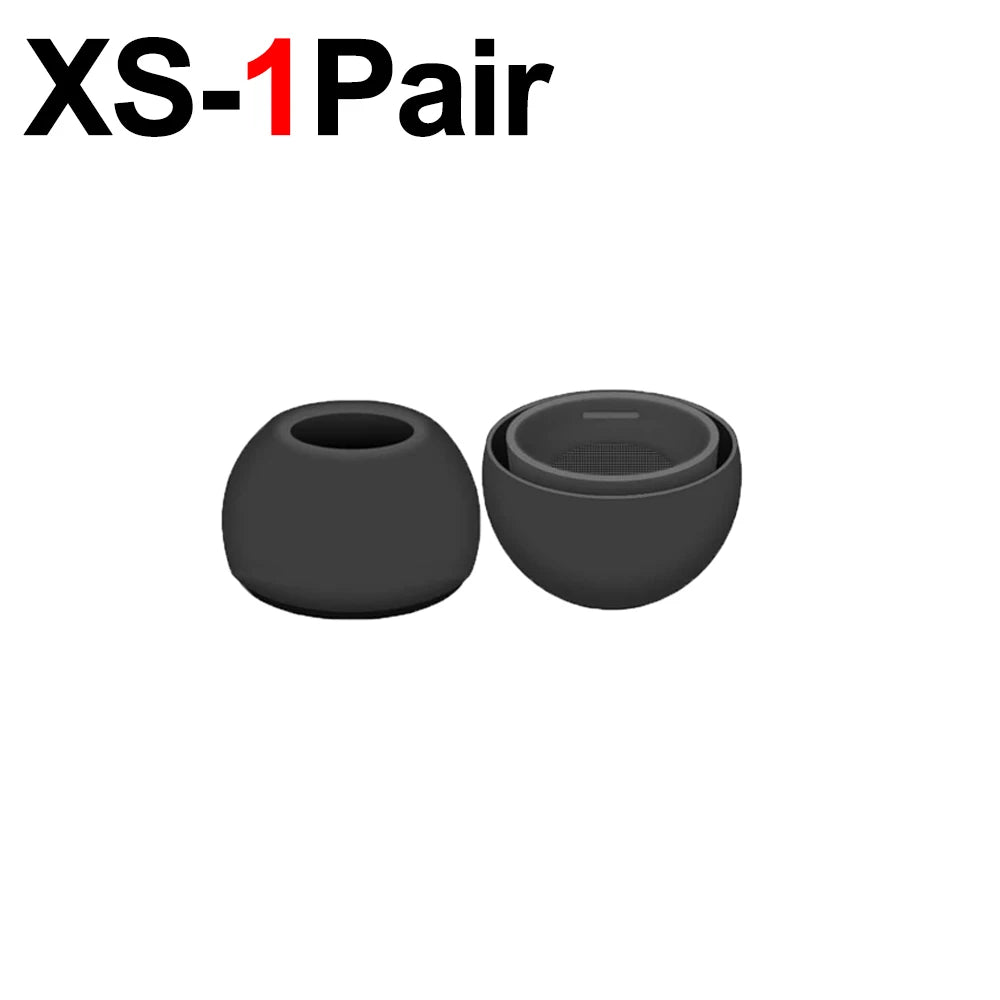 Une paire de embouts en silicone noirs de remplacement pour AirPods Pro.
