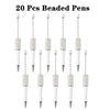 A set of 20 pearl beaded ballpoint pens displayed vertically.
