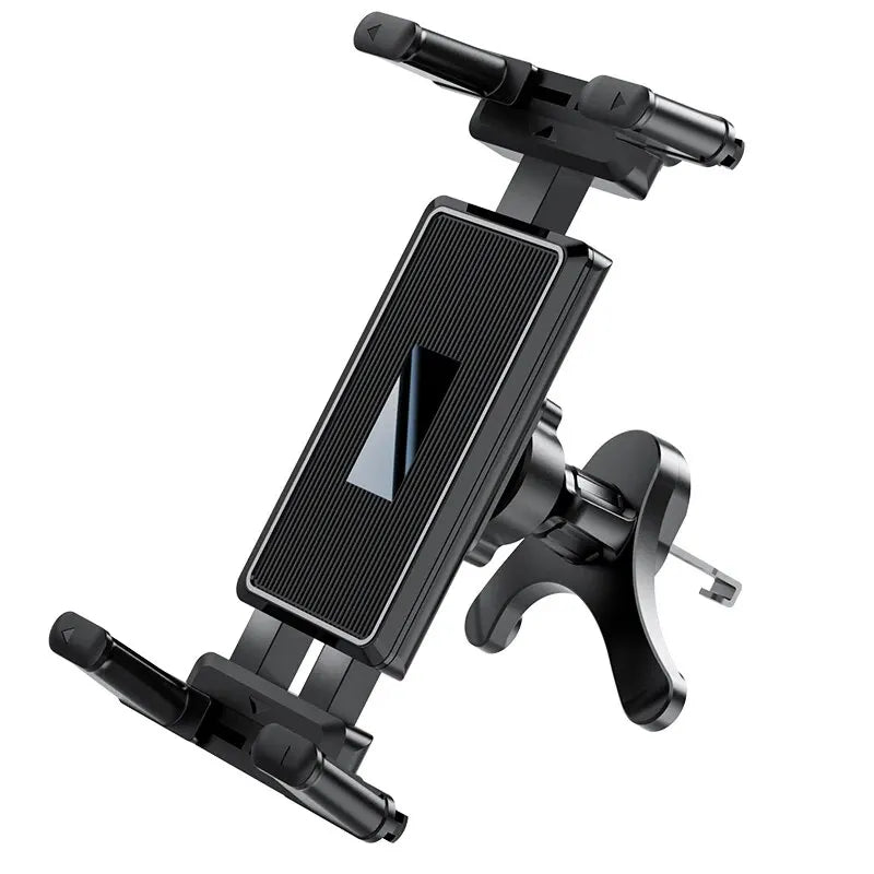 Black universal car air vent mount designed to hold tablets and phones.