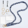 A stylish stretchy breakaway ID badge lanyard with a black and white leopard print strap and gold-toned hardware.