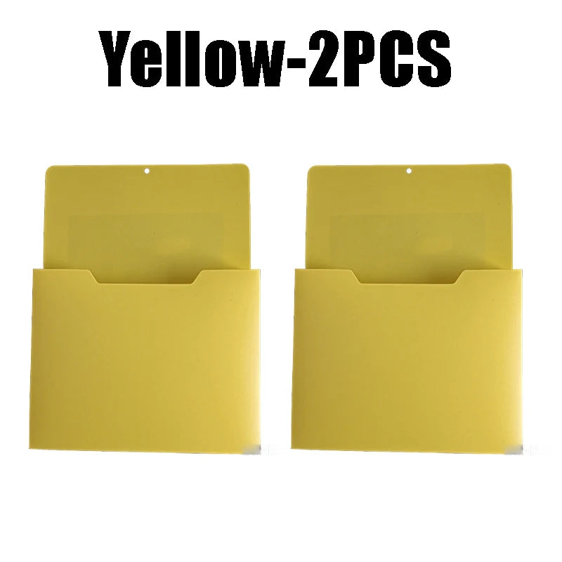 Two yellow wall mount magnetic document file holders