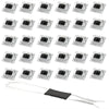 A collection of hot-swappable mechanical keyboard switches and a keycap puller tool.