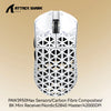 Weißer Attack Shark R5 Ultra kabelloser Gaming-Maus mit perforiertem Gehäuse und Sensor-Details
