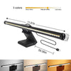 An LED monitor light bar is shown with three color options: warm white, natural white, and cold white.