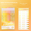 A set of nine warm yellow gel pens for drawing, writing, and marking.