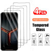Four tempered glass screen protectors for mobile phones showing high hardness and scratch resistance features