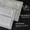 Comparison of fully transparent and fog transparent mechanical keyboard keycaps
