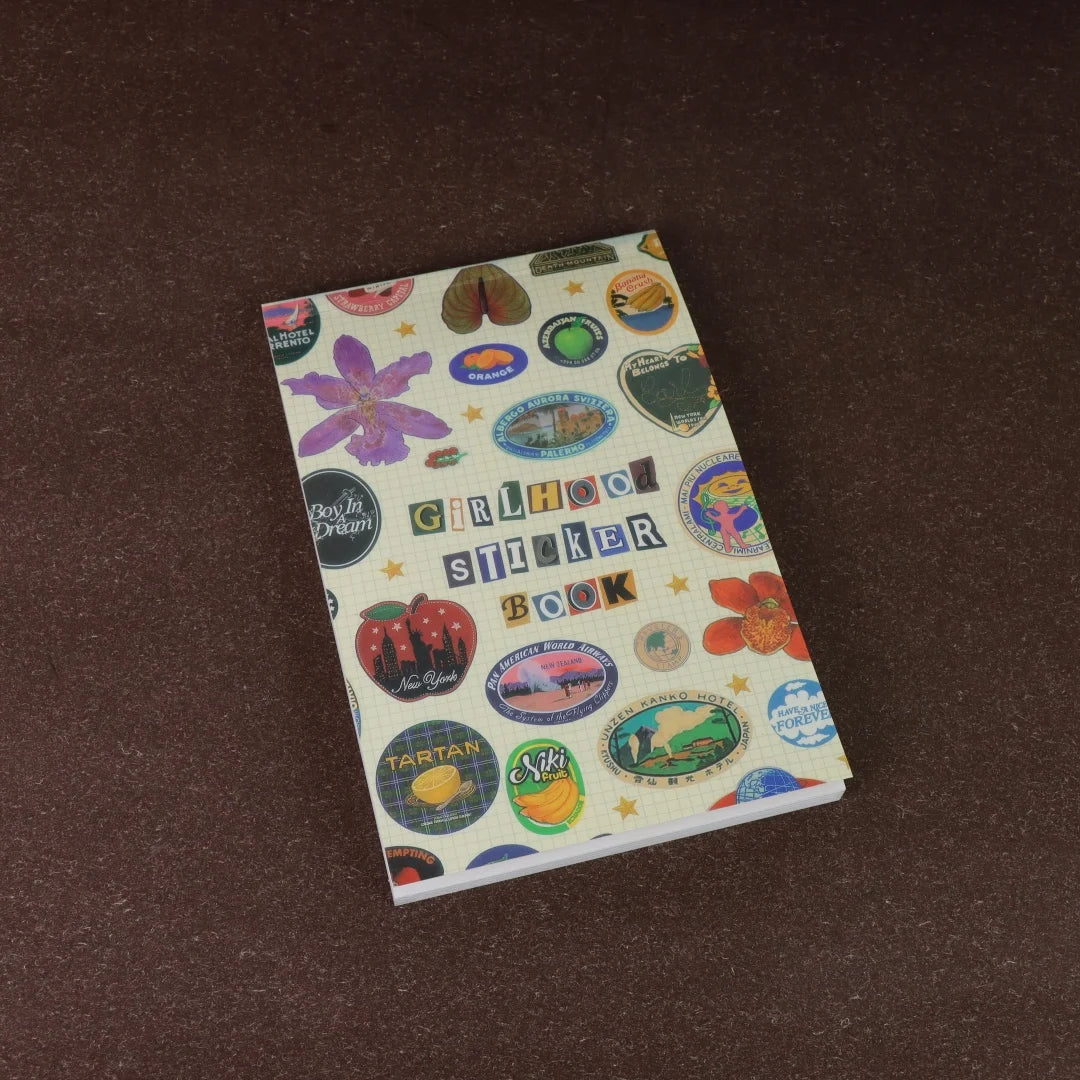 A colorful sticker book featuring various fruit and nature icons for crafting and journaling.