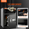 A black electronic drop slot safe with a keypad lock and anti-fishing design features a front drop slot and drawer.