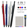 A set of four multicolor pen refills and one pencil lead for a 4-in-1 pen set.