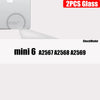 Zwei klare gehärtete Glas-Displayschutzfolien für ein Mini 6 Gerät.