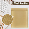 A close-up view of a kraft paper bubble mailer with thick bubbles, next to a keyboard and eyeglasses.