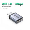Aluminum grey USB-C to USB 3.0 OTG adapter with UGREEN branding