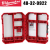 Red impact driver accessory storage case with multiple removable rows for organization