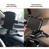 A black universal car phone mount shown in two configurations: vertical and horizontal use.