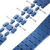 Blue ceramic watch case and strap set with multiple watch bands displayed on a white background.