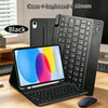 A black universal Bluetooth keyboard case for an iPad, showing the case, keyboard, and mouse.