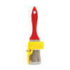 A red precision corner paint brush with a yellow handle and bristles.
