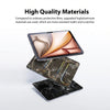 A close-up view of a clear tempered glass screen protector placed on an iPad, demonstrating high-quality materials.