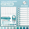 A box of Languo Acrylic Paint Markers in the Dusty Blue series featuring 9 colors for hand drawing and art