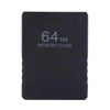 A black Universal PS2 memory card with 64 MB capacity printed on the surface.