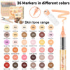 A set of 36 art markers in various colors and shades for DIY crafts and painting