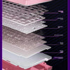 Cross-section diagram showing the layered components of a mechanical keyboard assembly.