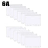 A set of six A6 zippered budget envelopes for notebooks.