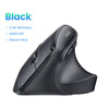 Black ergonomic vertical wireless mouse shown from above