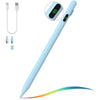 Helles blaues Stift-Stylus mit Anschluss und mehreren Spitzen neben dem Gerät.